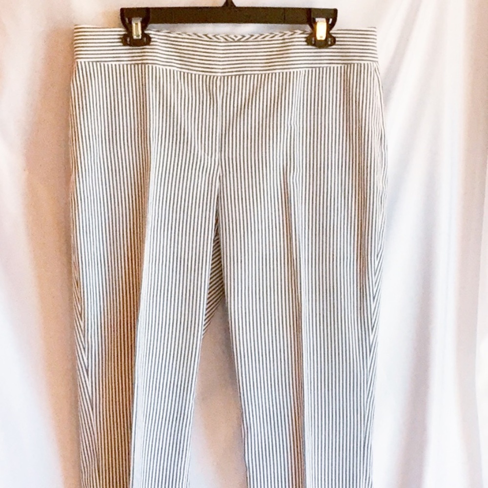 Nine West Blue/White Stripe Nautical Pants